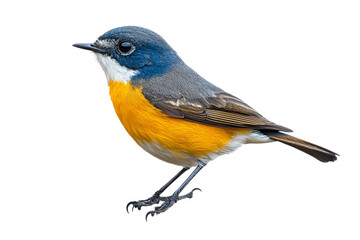 Obraz premium Small blue and orange bird isolated on transparent background