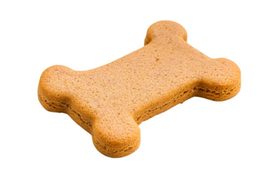 Dog bone shaped biscuit isolated on transparent background