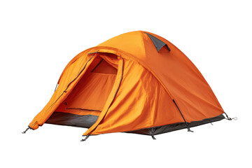 Orange Camping Tent on Transparent Background