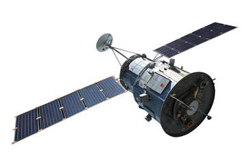 illustration with an artificial earth satellite on the theme of space industry technology AI generated by PNG