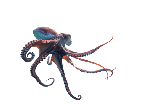Isolated octopus AI generated by PNG