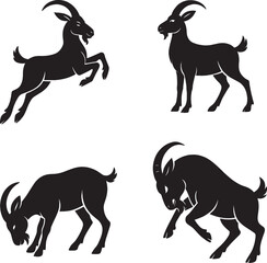 Black and white silhouette of Goat