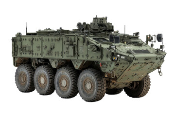 Armoured Military Vehicle on Transparent Background