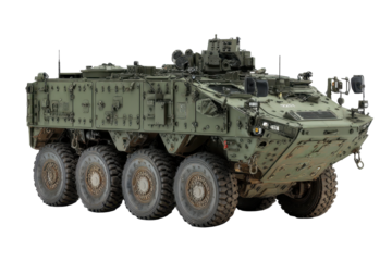Armoured Military Vehicle on Transparent Background