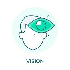 Vision Icon Vector  Goal, Focus, Future, Idea, Planning with editable stroke.