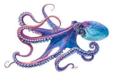 Obraz premium Isolated octopus AI generated by PNG