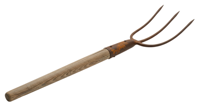 Isolated Old Farm Pitchfork