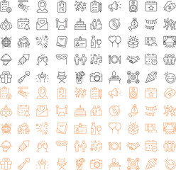 Feast & Party - set of line vector icons Party and Celebration Line Icon Design 