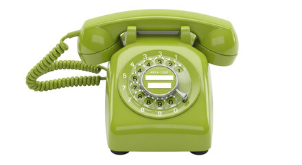 Isolated Green Retro Telephone