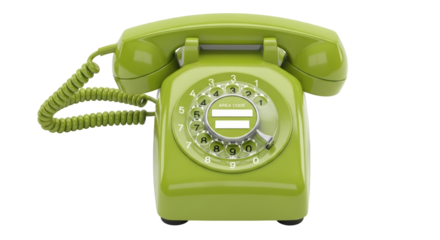 Isolated Green Retro Telephone