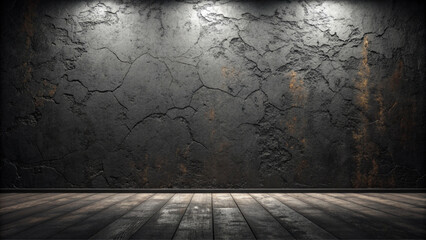 Vintage black wall and old grunge concrete background texture