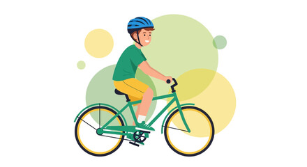 Fototapeta premium Illustration of a Young Person Riding a Bicycle for Recreation and Everyday Use