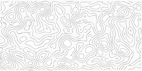 Abstract topographic map contour lines pattern with organic flowing shapes and curves on a white background