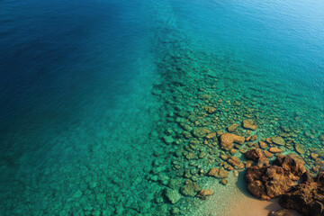 Obraz premium aerial view intricate patterns and unique textures of ocean and sea beds