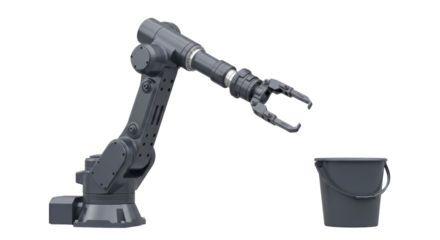 Isolated Robot Arm and Bucket