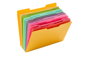 Colorful File Folder Organizer with Tabbed Dividers