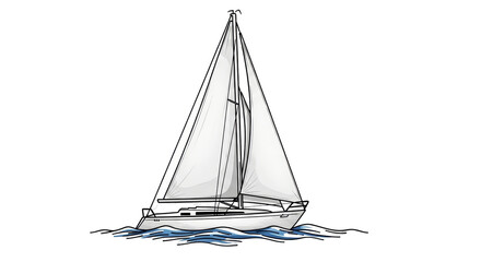 Isolated Sailboat on Water