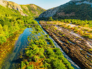 Flowing Bunski Kanal Most in Bacevici near Mostar in Bosnia and Herzegovina