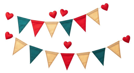 Obraz premium Isolated Heart Flag Banner
