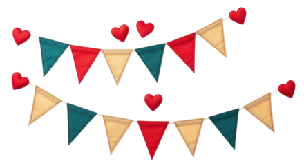 Isolated Heart Flag Banner