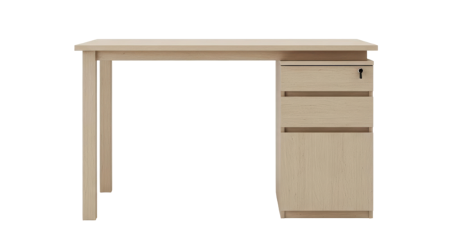 Isolated Wooden Desk with Drawers
