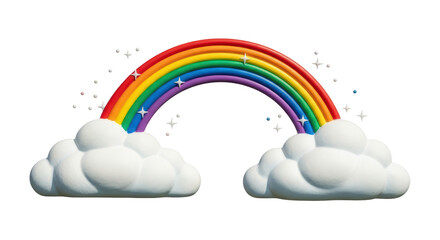 Isolated Rainbow with Clouds