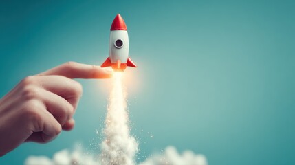 Finger launching a rocket