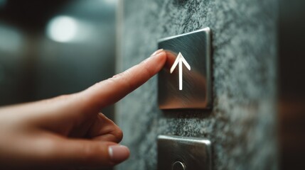 Finger presses elevator button (1)