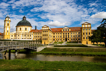 Baroque Jaroměřice nad Rokytnou Castle with gardens and church, historical landmark and cultural...