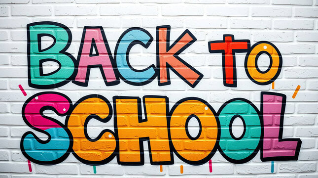 Back to School Typography on Brick Wall