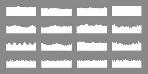 Obraz premium Collection of torn paper edges and jagged graphic elements on a gray background