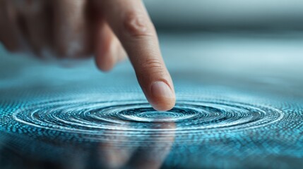 Fingertip touching digital interface