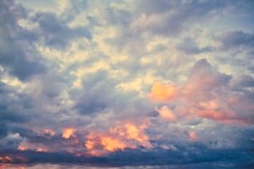 Fototapeta premium New Zealand Sky Replacement Cloudy Sunset Rain Clouds