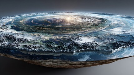 Flat Earth with galaxy