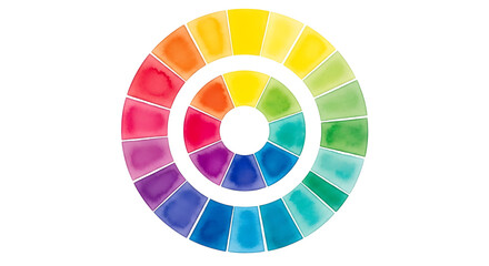 Obraz premium Watercolor Color Wheel Illustration on transparent background
