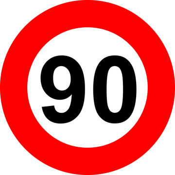 Speed Limit 90 km Sign