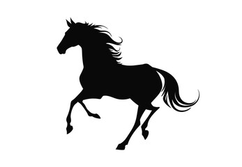 Obraz premium Black Horse Silhouette Vector for Logo and Design