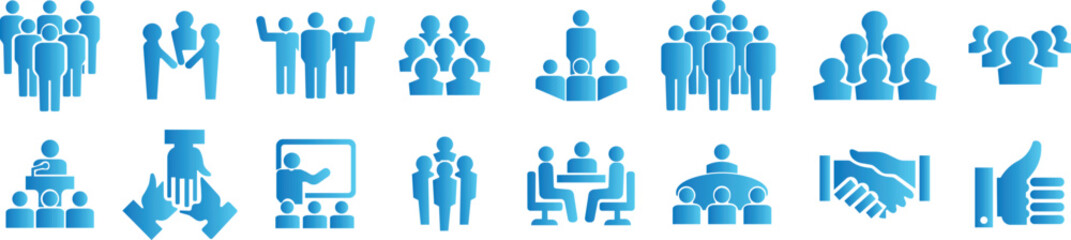 People flat icons set. Team of workers. User profile symbol. Group of people. Group of users collection. Persons symbol. Men women. Crowd of humans. Vector illustration !