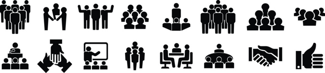 People flat icons set. Team of workers. User profile symbol. Group of people. Group of users collection. Persons symbol. Men women. Crowd of humans. Vector illustration !