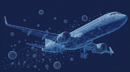 Futuristic airplane, abstract design