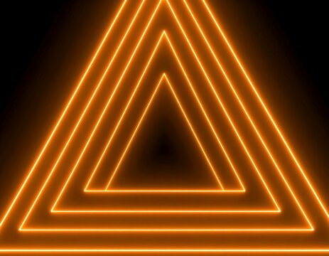 Glowing orange triangles on black background - Powered by Adobe