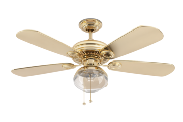 Polished Brass Ceiling Fan with Light ? Transparent