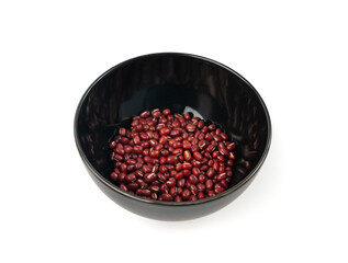 Red adzuki beans isolated, raw azuki bean pile, Vigna angularis legume seeds, dry red mung bean