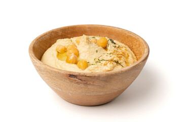 Hummus in bowl, houmous dip, chickpea humus tahini sauce, middle eastern spread