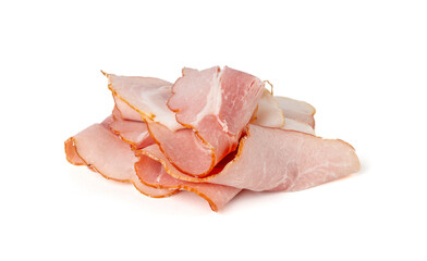 Baked Pork Slices Isolated, Roasted Sliced Loin, Tenderloin Ham Pieces, Boiled Meat Fillet Cuts