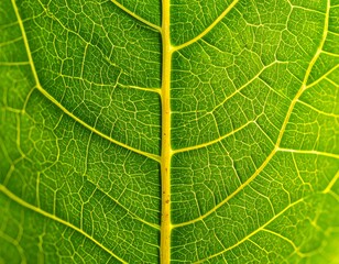Obraz premium Close-up of vibrant green leaf veins (1)