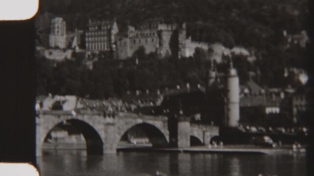 Scenic View Of Karl Theodor Bridge With Heidelberg Castle Above