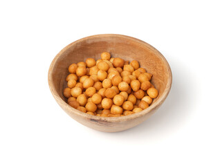 Small pastry balls, fried crispy wheat soup pearls, salad egg puffs or choux pastry