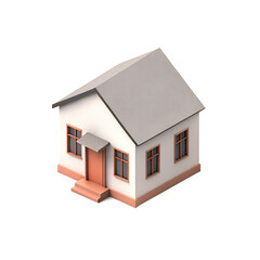 house 3d vector render png isolated