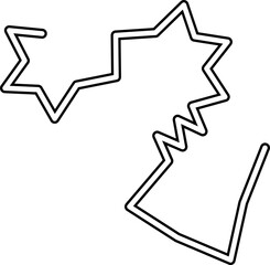 Freeform elegant path with a continuous, irregular flow and a hand-drawn stroke.